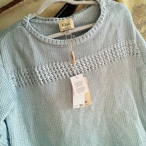 * New Elie by Elie Tahari Light Blue Sweater SZ Medium *